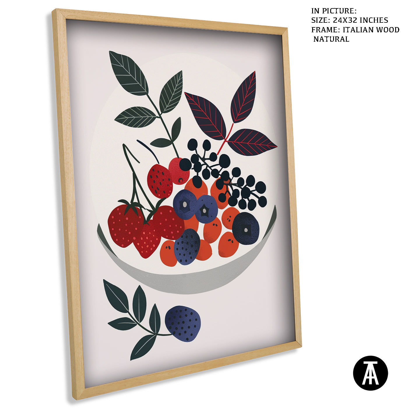 Artwork in Natural Wood Frame