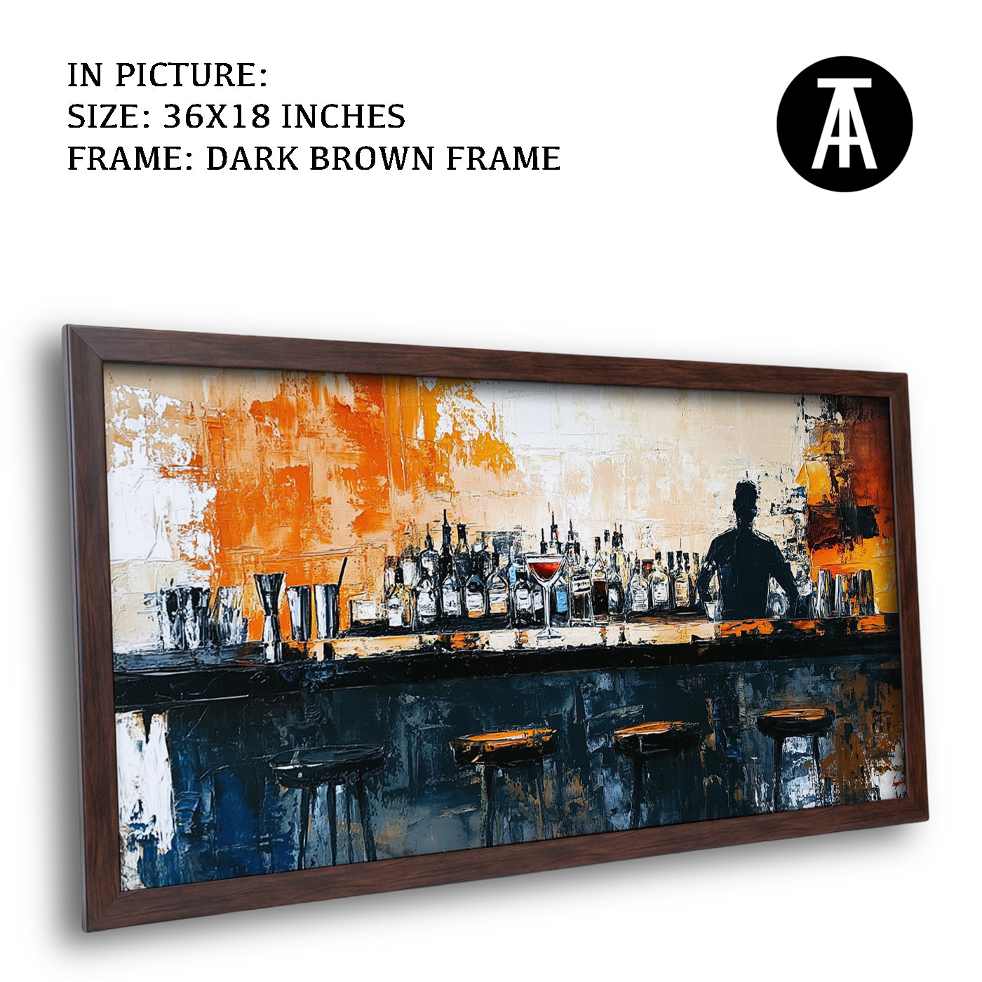 Artwork in Metal Champagne Gold Frame
