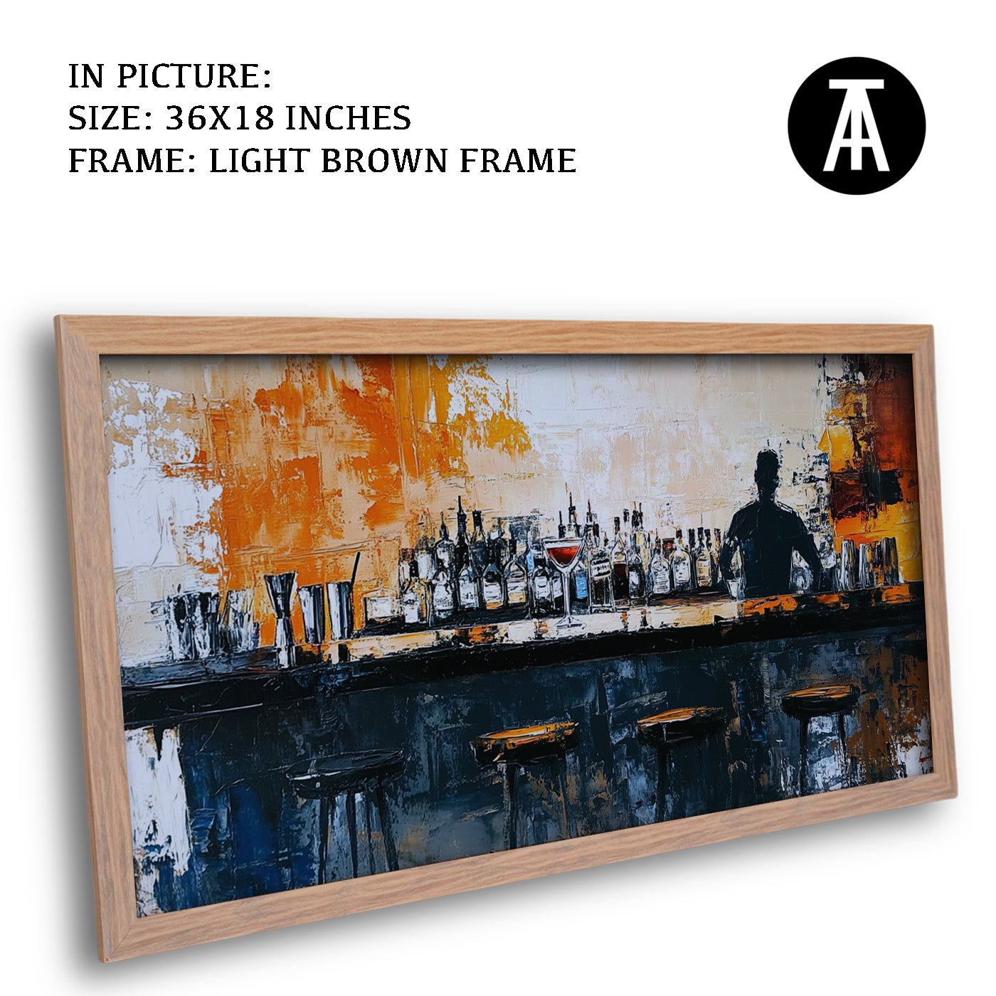 Artwork in Dark Brown Frame