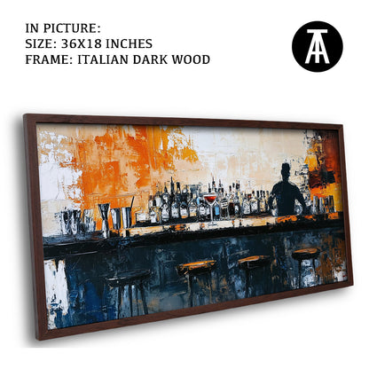 Artwork in Dark Wood Frame