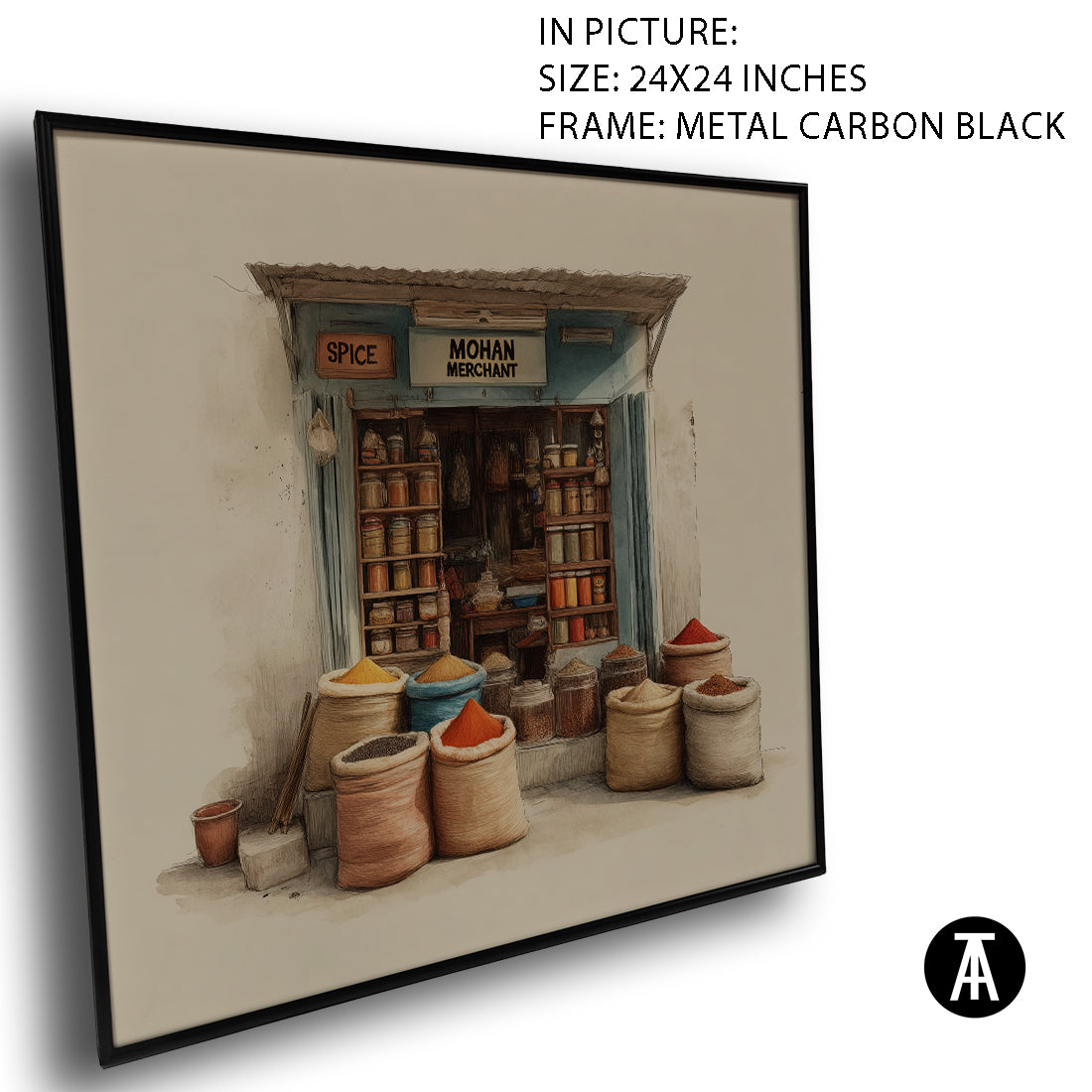 Artwork in Carbon Black Meta Frame