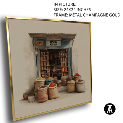 Artwork in Metal Champagne Gold Frame