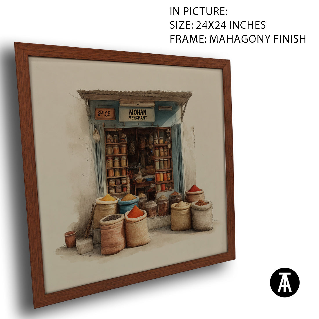 Artwork in Mahogany Finish Frame