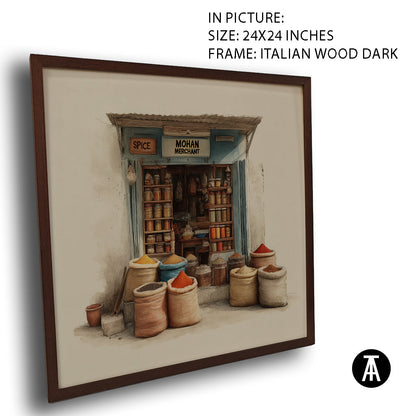 Artwork in Dark Wood Frame