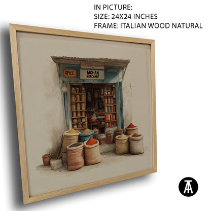 Artwork in Natural Wood Frame
