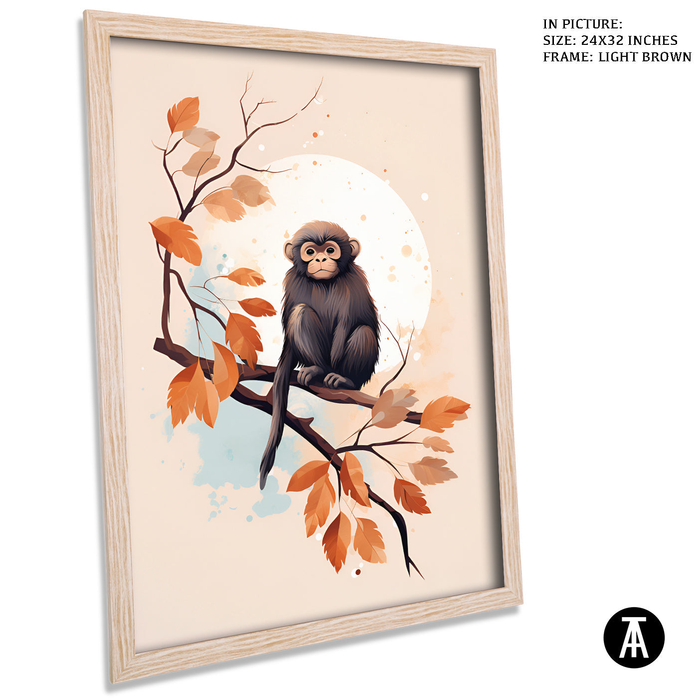 Artwork in Dark Brown Frame