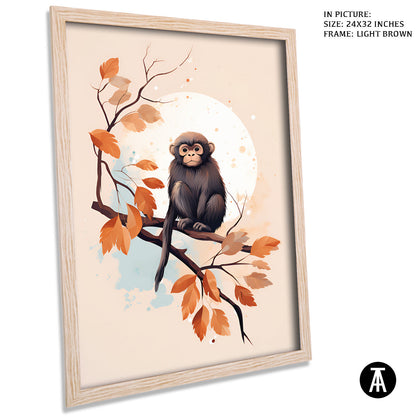 Artwork in Dark Brown Frame