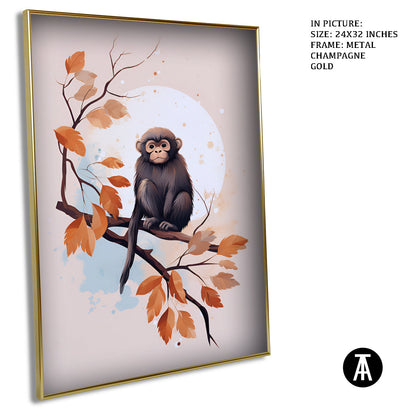 Artwork in Light Brown Frame