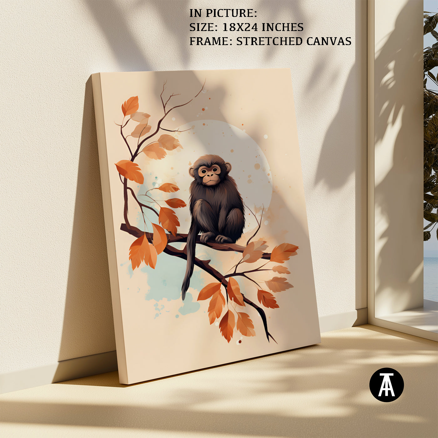 Artwork in Natural Wood Frame