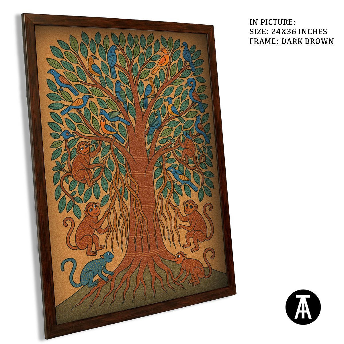 Artwork in Dark Brown Frame
