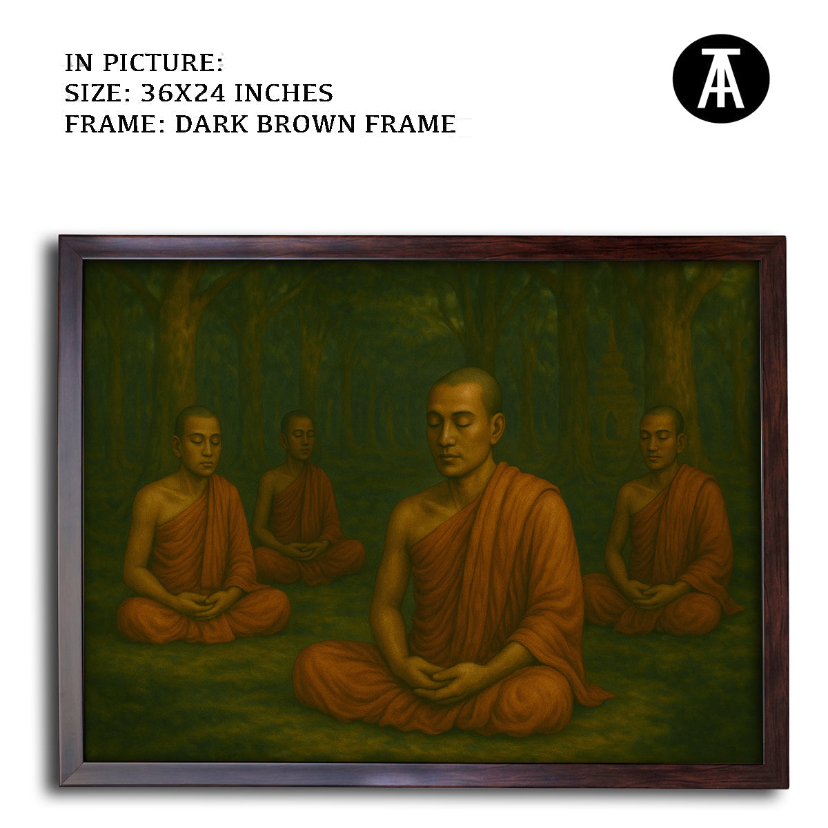 Artwork in Dark Brown Frame