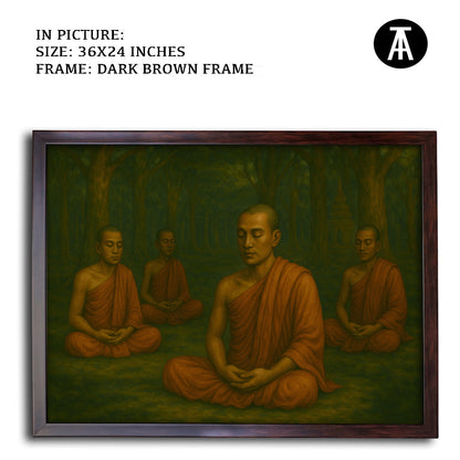 Artwork in Dark Brown Frame