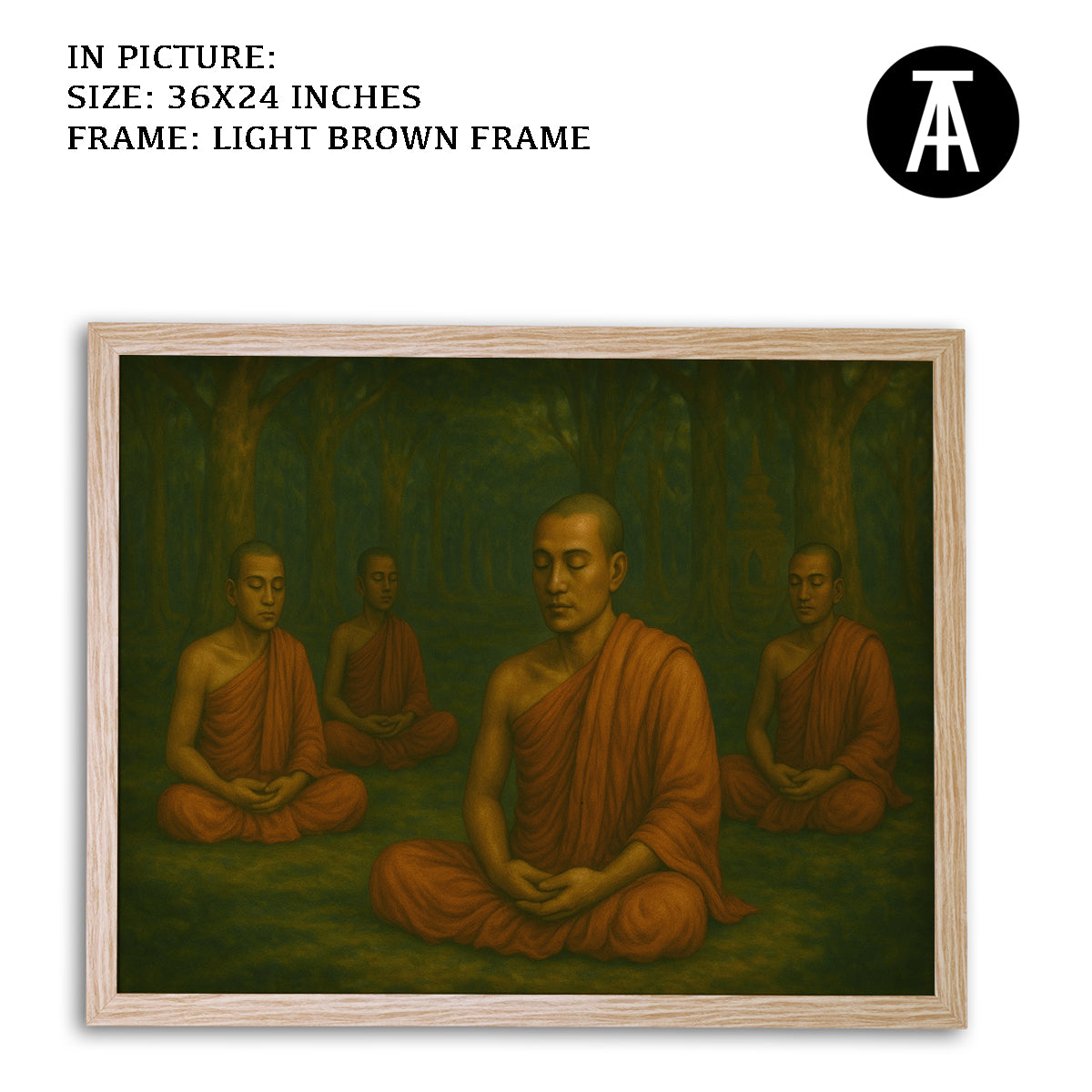 Artwork in Light Brown Frame