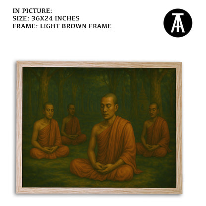 Artwork in Light Brown Frame