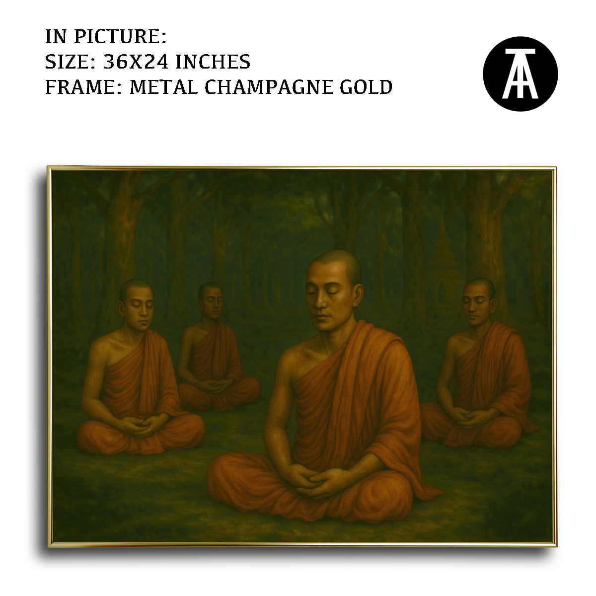 Artwork in Metal Champagne Gold Frame