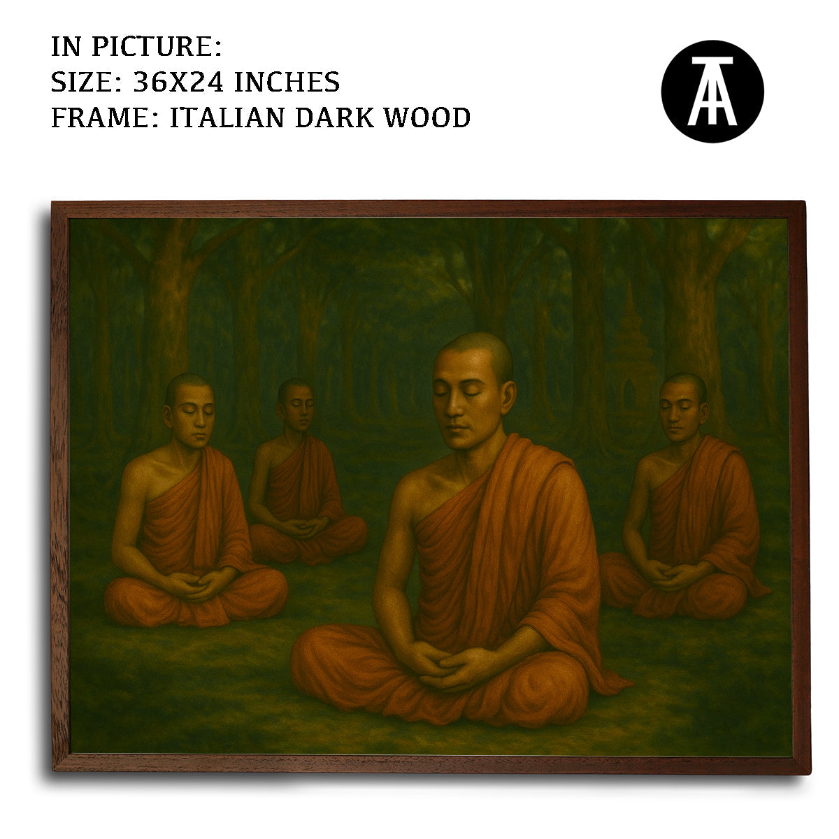 Artwork in Dark Wood Frame