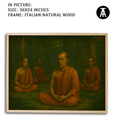 Artwork in Natural Wood Frame