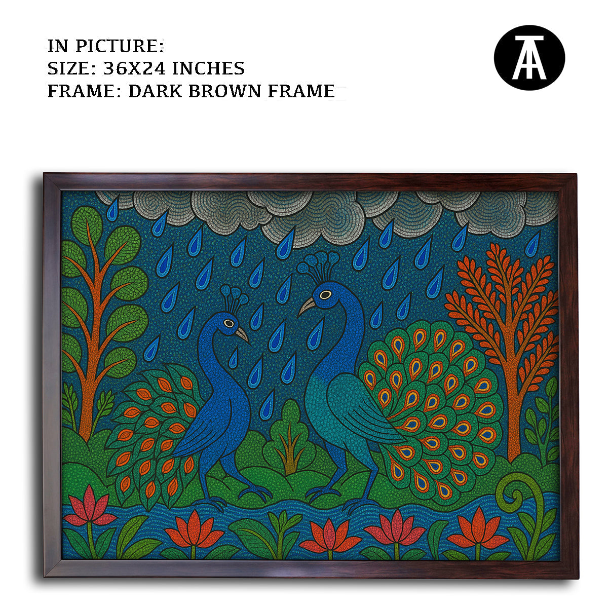 Artwork in Dark Brown Frame