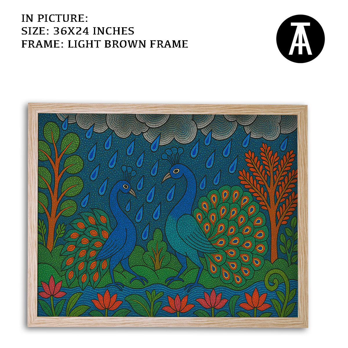 Artwork in Light Brown Frame