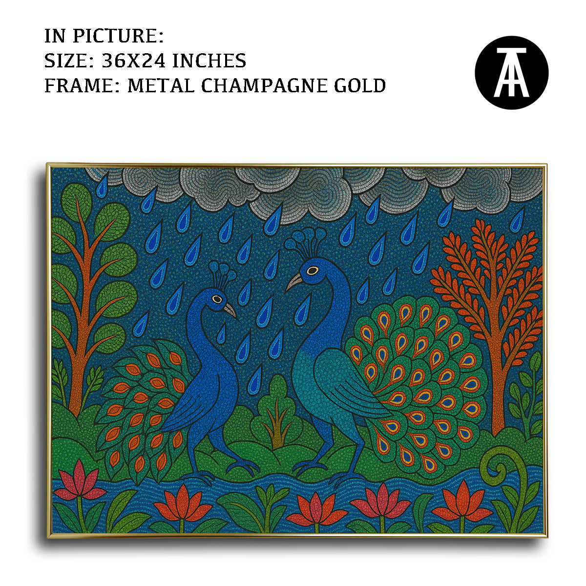 Artwork in Metal Champagne Gold Frame