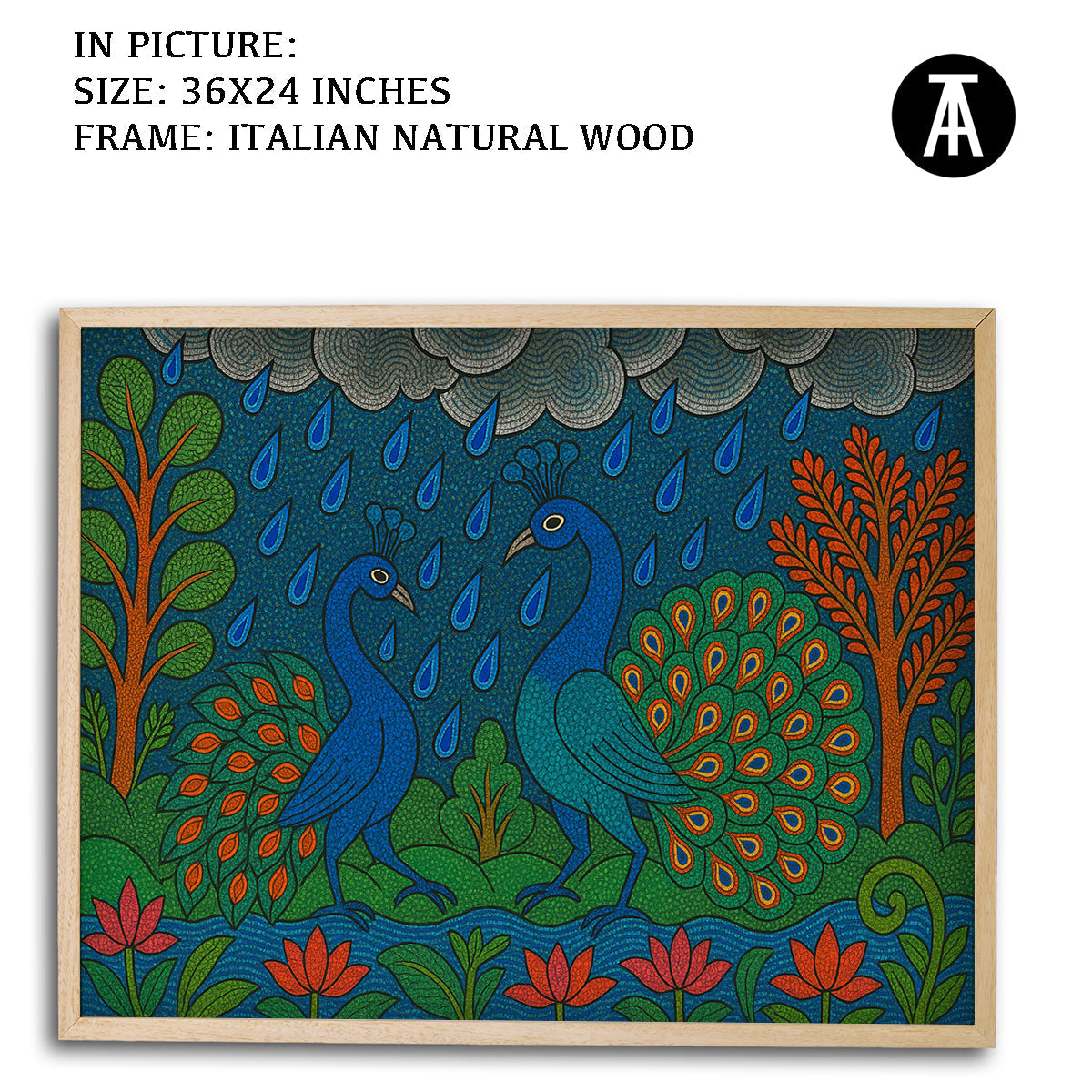 Artwork in Natural Wood Frame