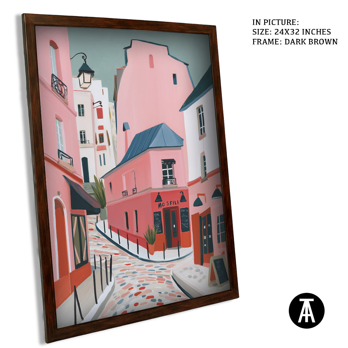 Artwork in Dark Brown Frame