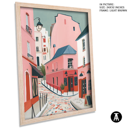 Artwork in Light Brown Frame