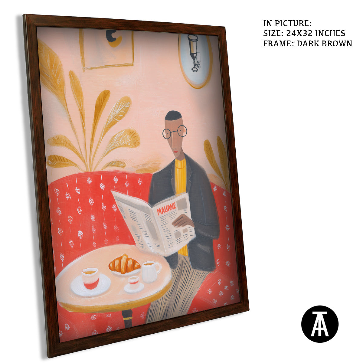 Artwork in Dark Brown Frame