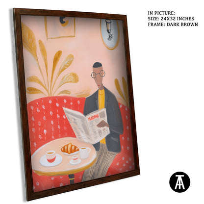 Artwork in Dark Brown Frame
