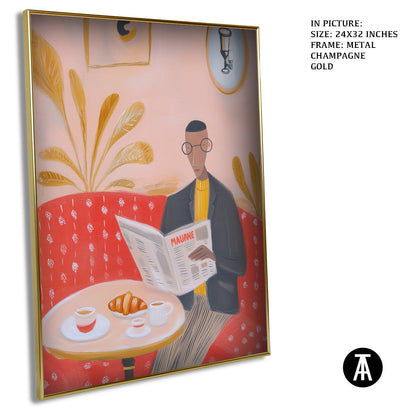 Artwork in Metal Champagne Gold Frame
