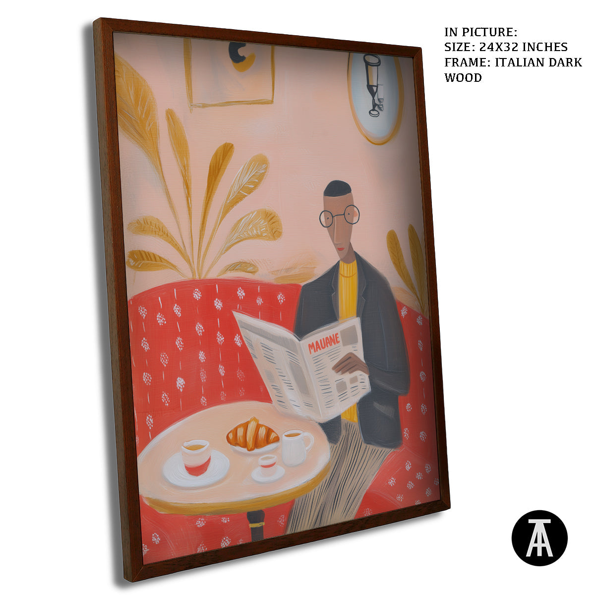 Artwork in Dark Wood Frame