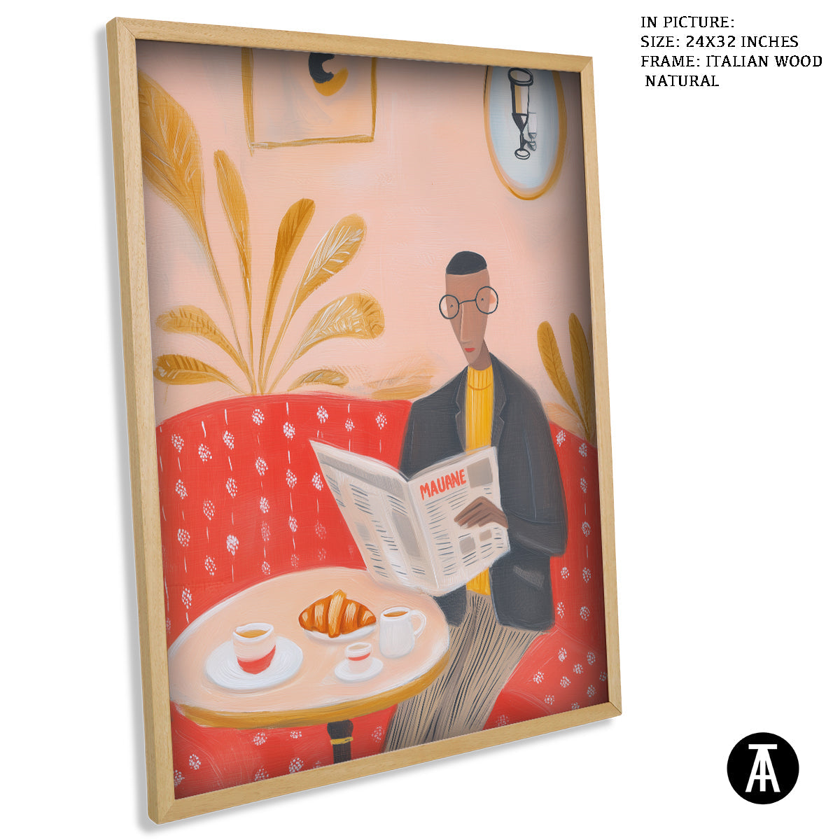 Artwork in Natural Wood Frame