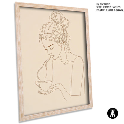 Artwork in Dark Brown Frame
