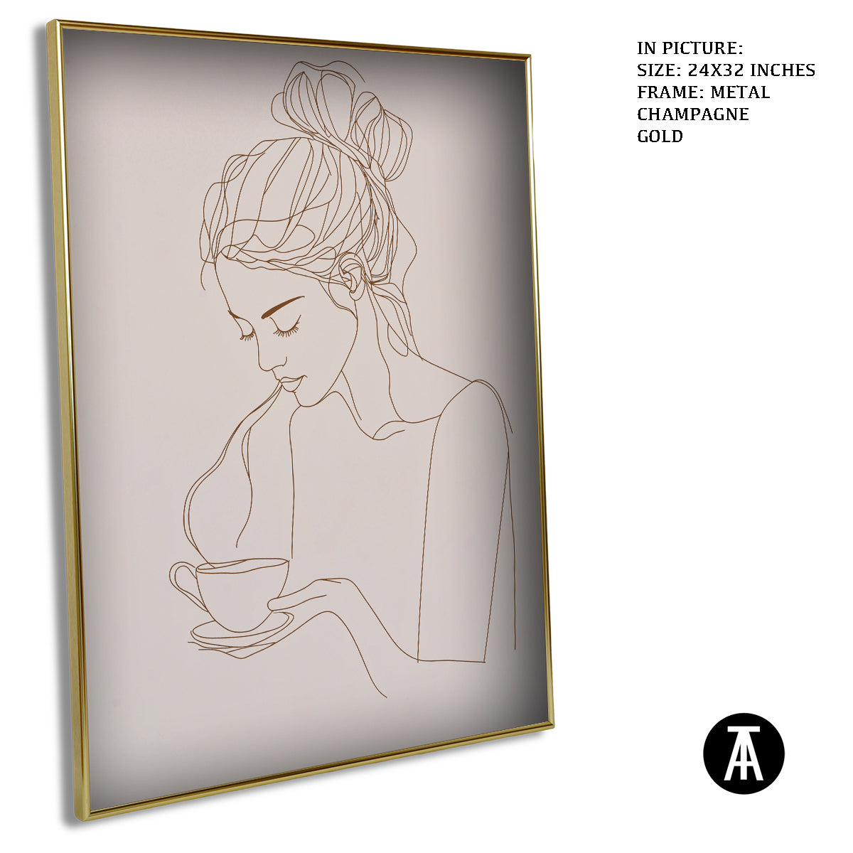 Artwork in Light Brown Frame