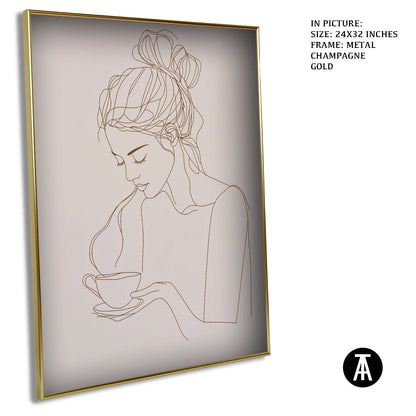 Artwork in Light Brown Frame