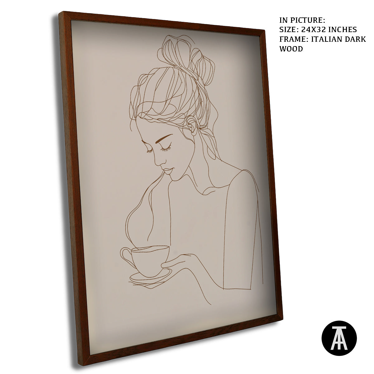 Artwork in Dark Wood Frame