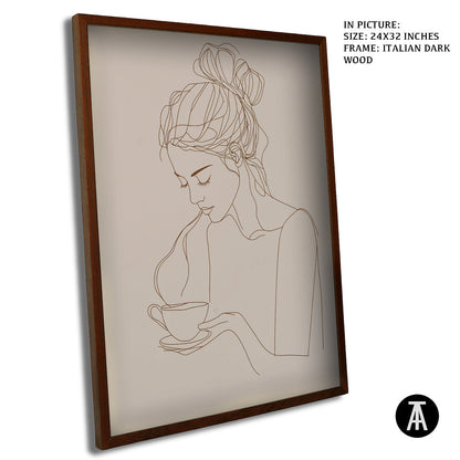 Artwork in Dark Wood Frame