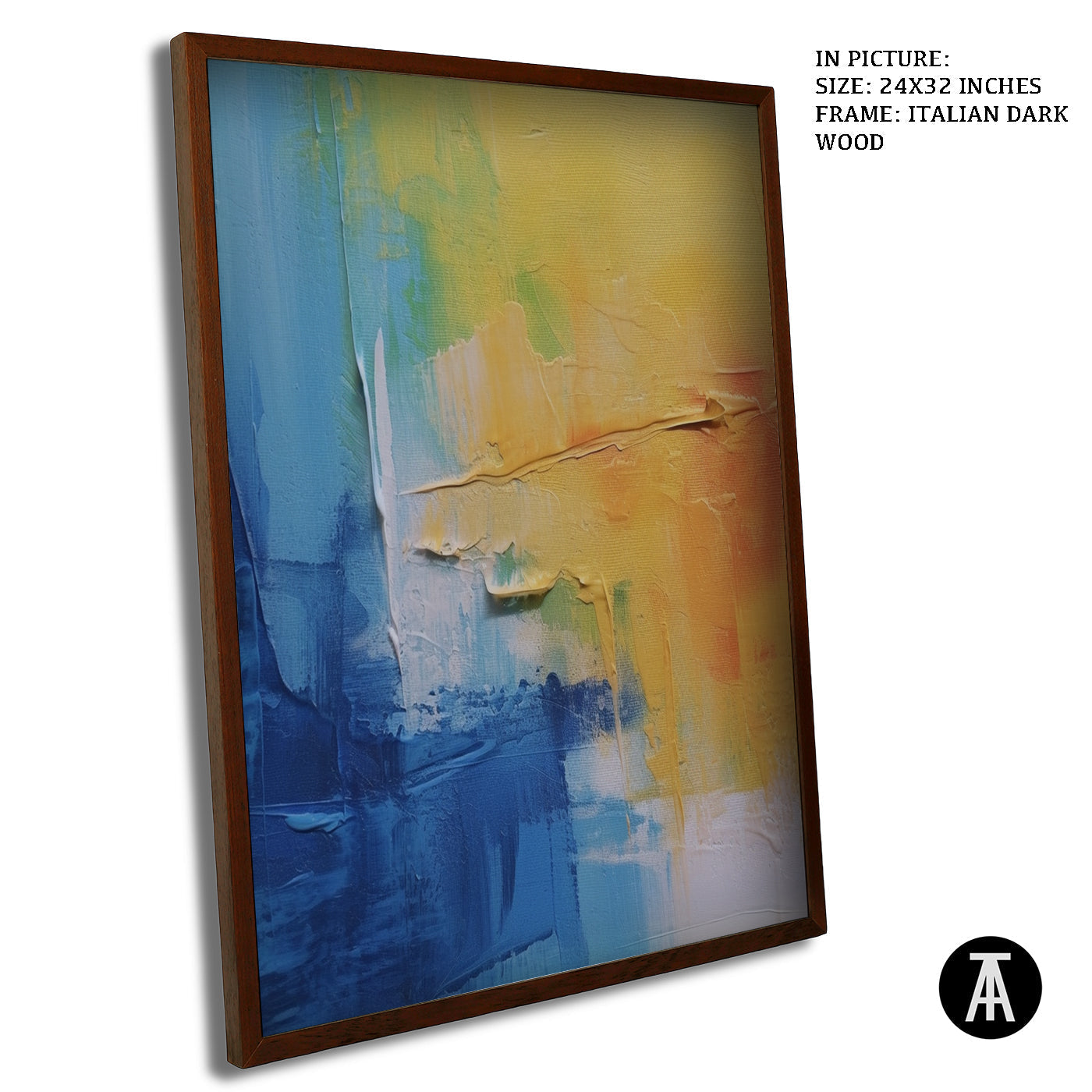 Artwork in Dark Wood Frame