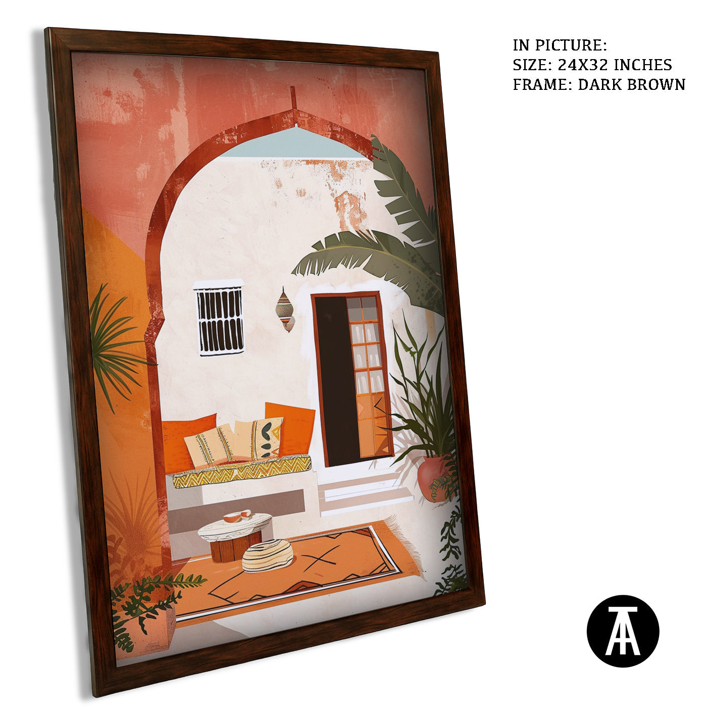 Artwork in Dark Brown Frame