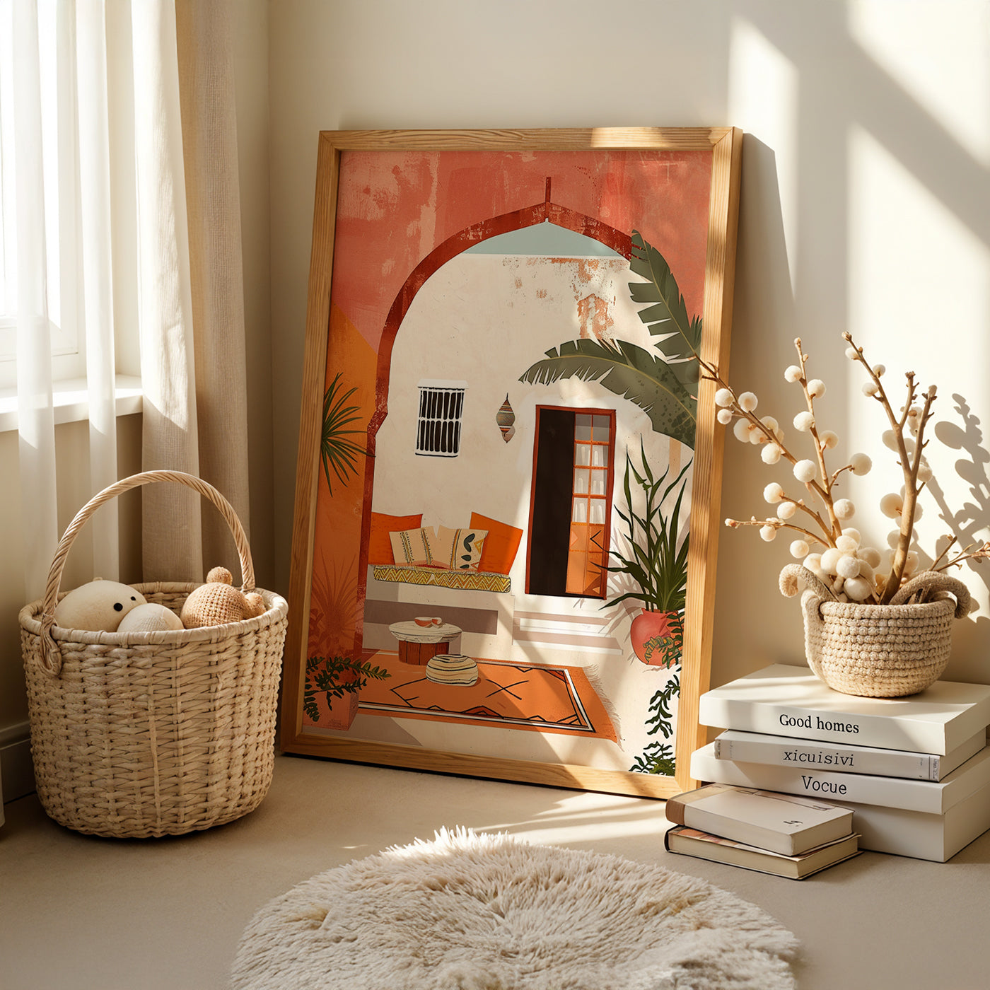 Boho Art Painting in a Lifestyle Setting