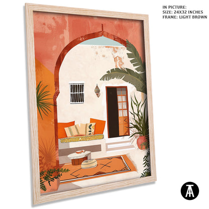 Artwork in Light Brown Frame