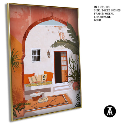 Artwork in Metal Champagne Gold Frame