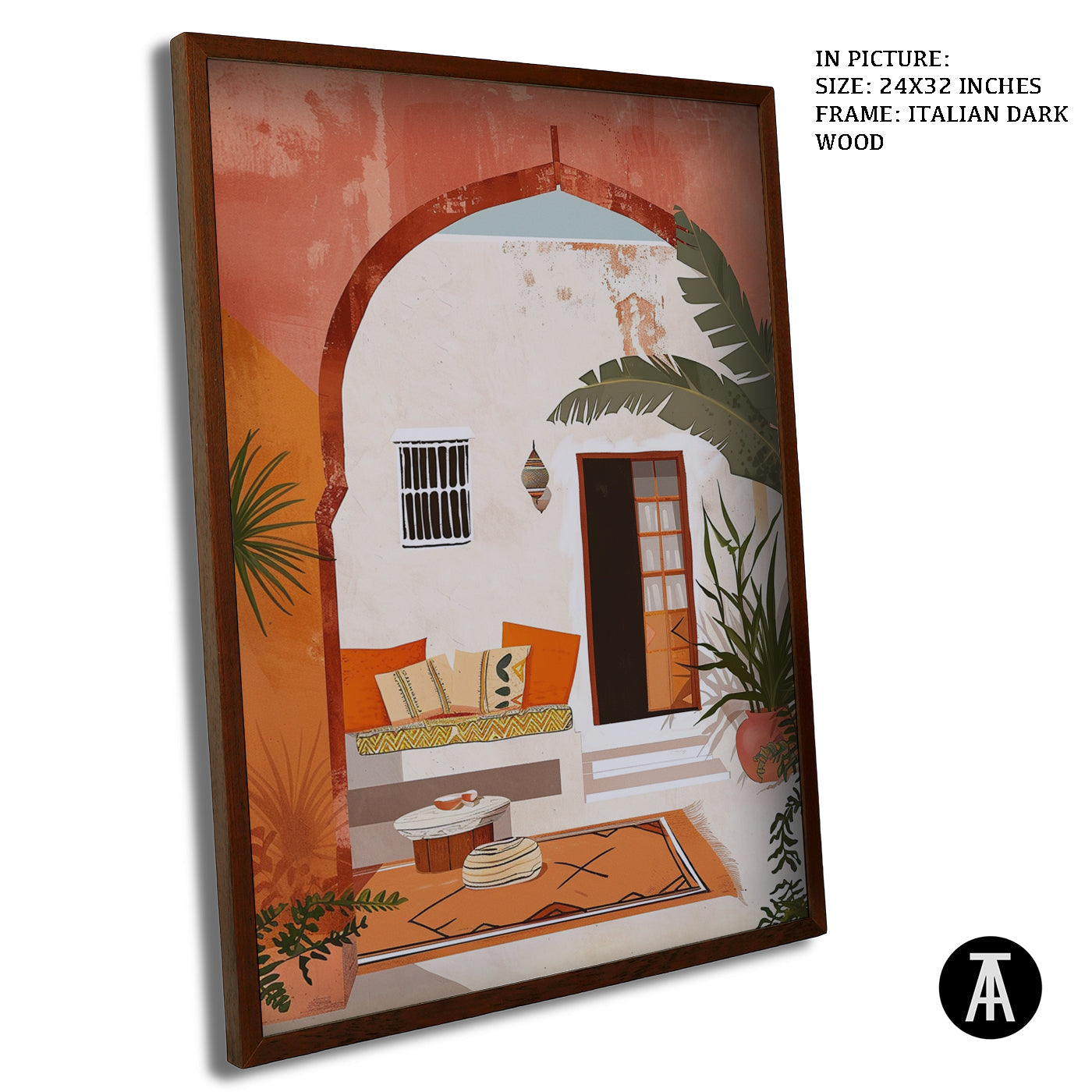 Artwork in Dark Wood Frame