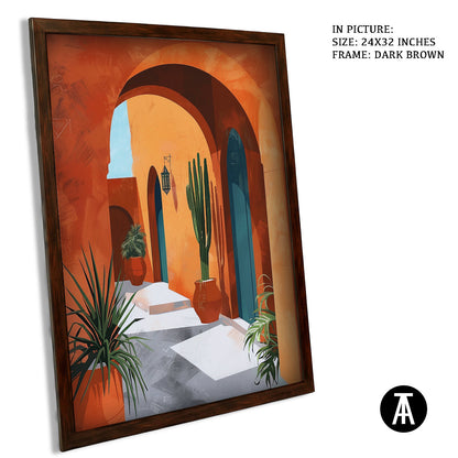 Artwork in Dark Brown Frame