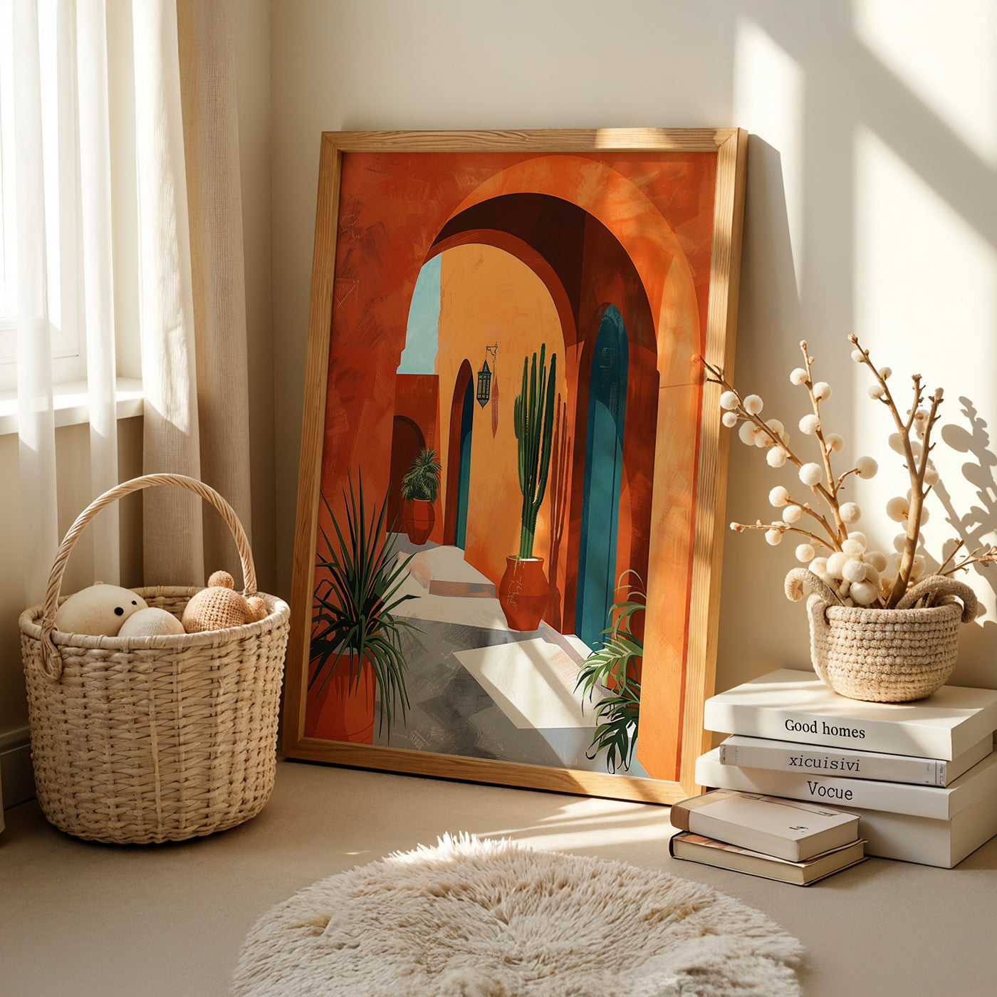 Boho Art Painting in a Lifestyle Setting