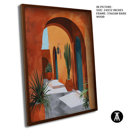 Artwork in Dark Wood Frame