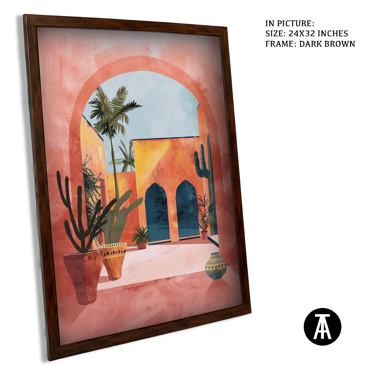 Sample Artwork in Dark Brown Frame