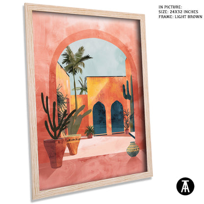 Sample Artwork in Light Brown Frame