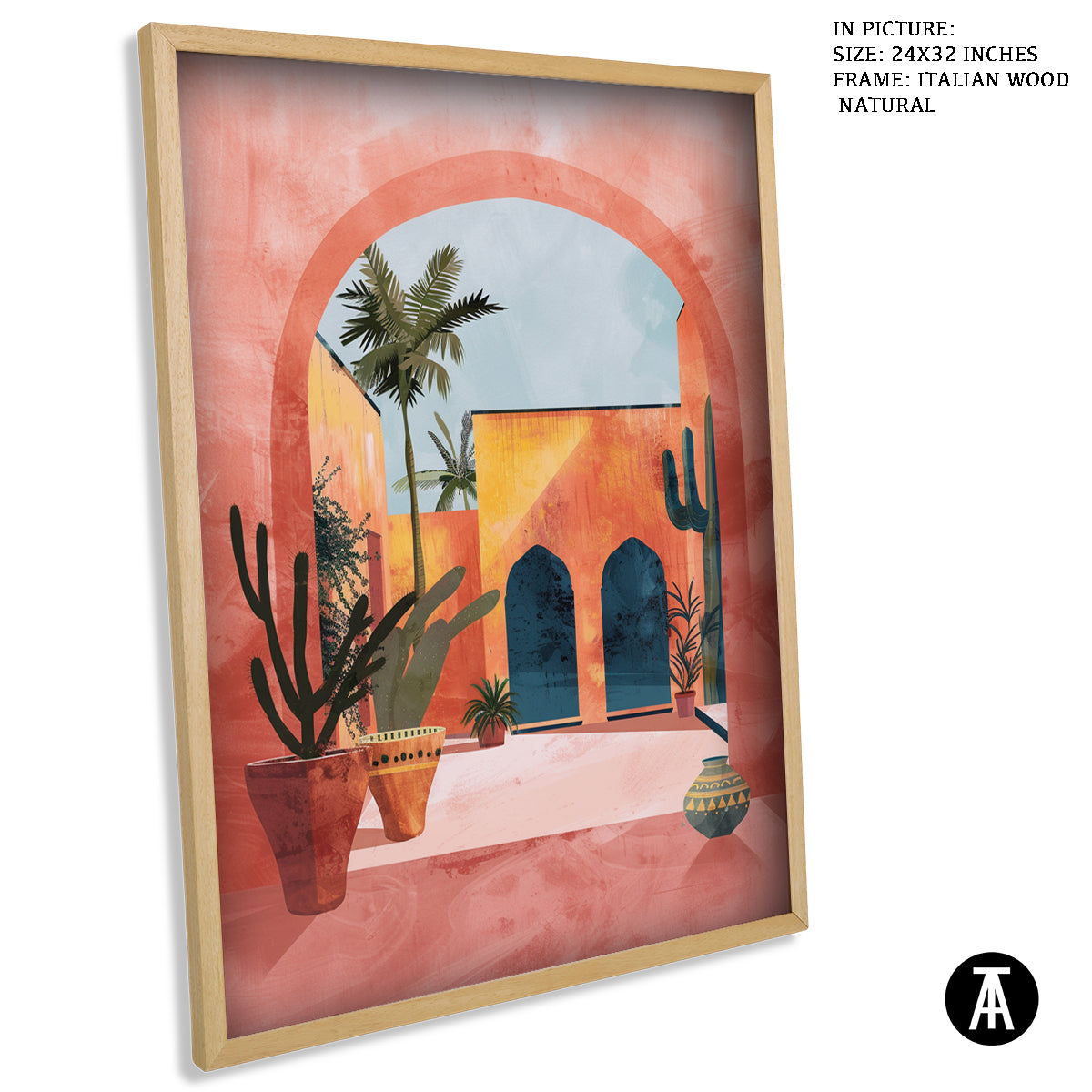 Sample Artwork in Italian Wood Framing Natural