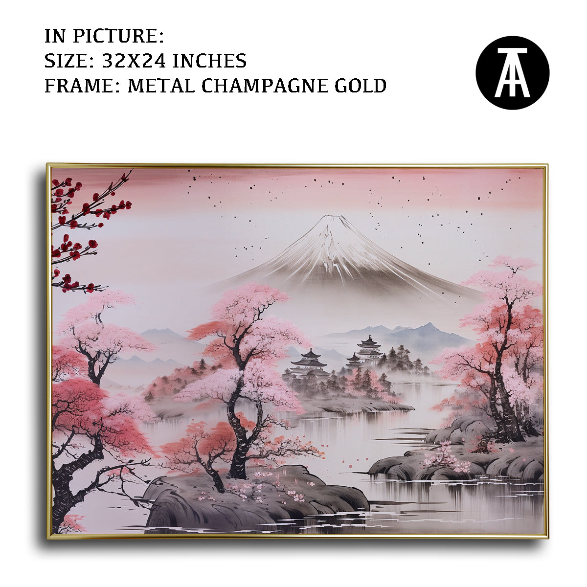 Artwork in Light Brown Frame
